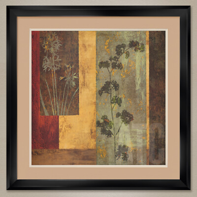 35W''x35H'': INNERVISION I by CHRIS DONOVAN - FLORAL DOUBLE MATTE, GLASS and FRAME