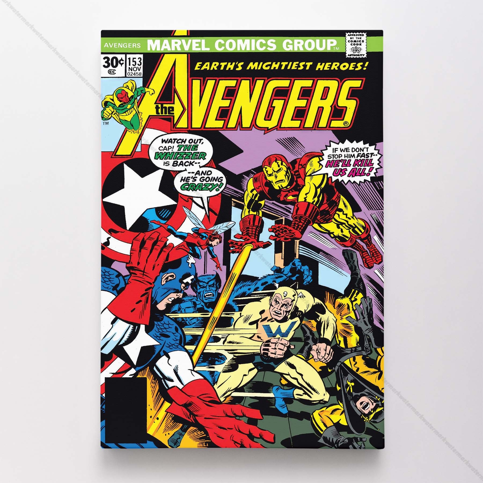 Avengers #153 Poster Canvas Mightiest Heroes Marvel Comic Book Art Print