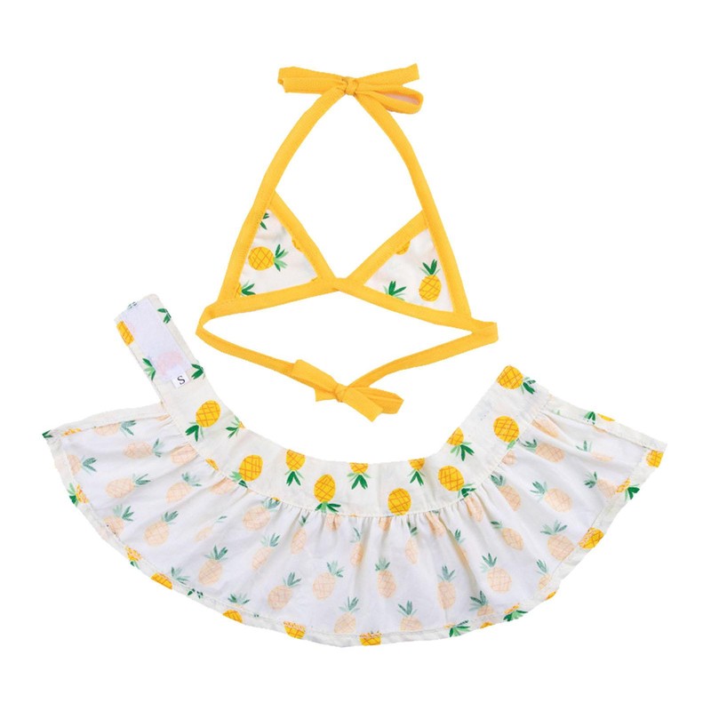 Dog Bikini Dress Pineapple Print Dog Bikini Outfit Pet Bath Suit Dog Swimwear