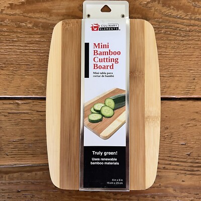 Culinary Elements Bamboo Cutting Board: Mini Kitchen Chopping Board NEW 6x9