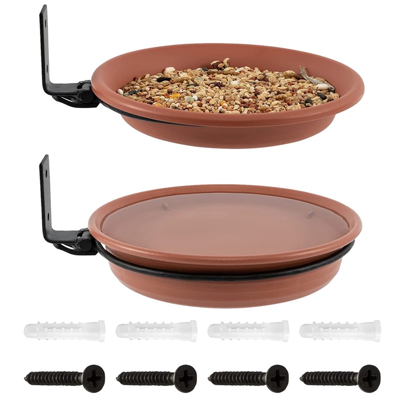 2 Bird Trays For Bird Feeder Bird Bath Bowl Wall Tree