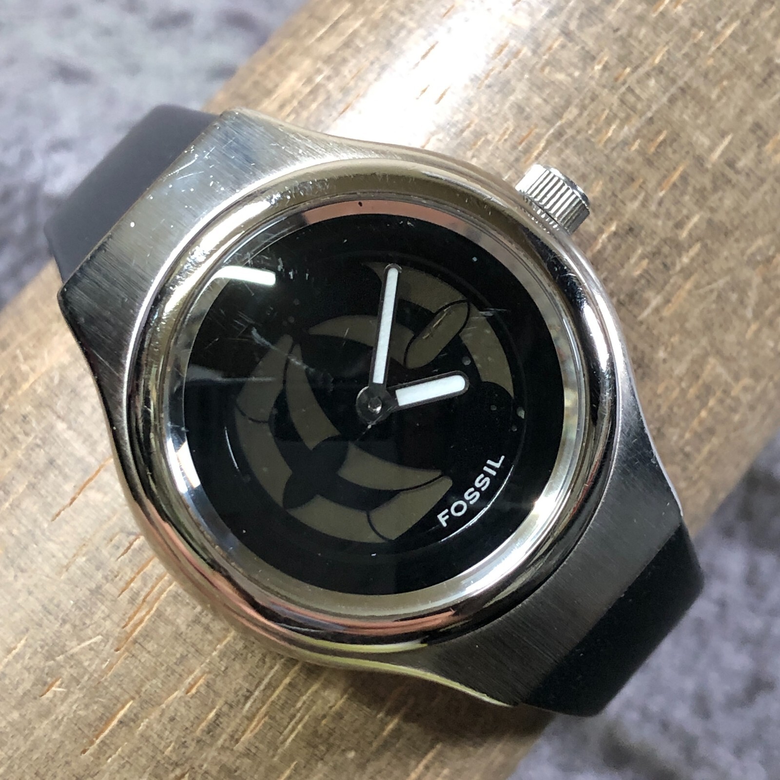 時計 fossil big tic leather analog digital Fossil Big Tic Men's 37mm Black Tone Analog & Digital Quartz