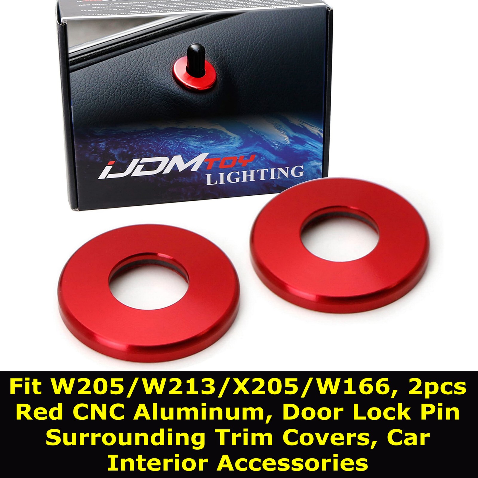 Door Lock Pin Decoration Rings For Mercedes C/E/S/GLC/GLE Class by iJDMTOY