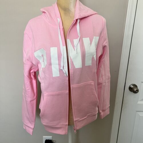 PINK Victoria Secret Pink Logo Full Zip Hoodie Size Large L PINK Victoria Secret Pink Logo Full Zip Hoodie Size Large L