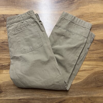 Gander Mountain Guide Series Pants Mens 36x30 Beige Plaid Lined Cotton Blend