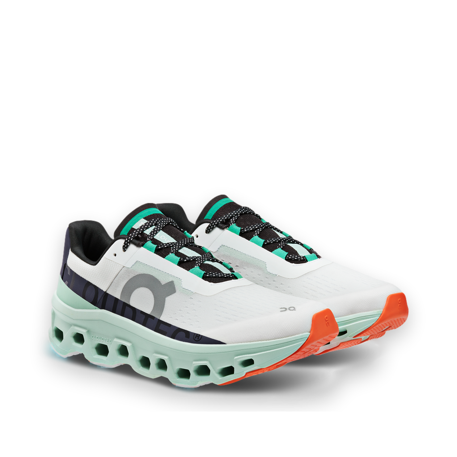 ON ON CLOUDMONSTER DAMEN WEISS GRÜN LAUFSCHUHE RUN SPORT SNEAKERS 61.98241