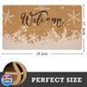 Winter Xmas Welcome-Doormat Non-Slip Front-Door-Mats - Snow Entrance Mat Porch Home Christmas Decor 17x30