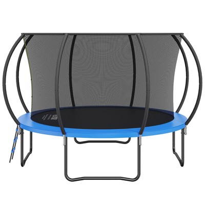 VEVOR 12FT Outdoor Recreational Trampoline for Kids with safety Enclosure Net