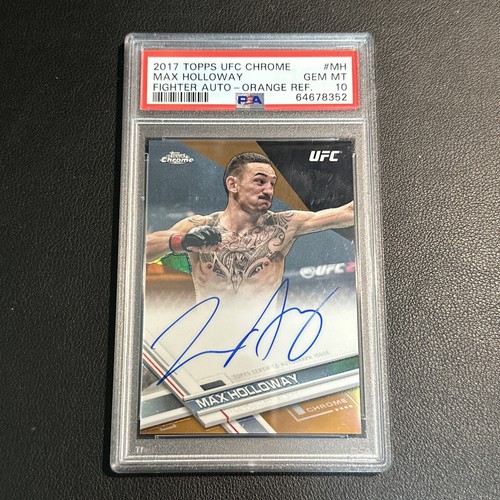 Max Holloway Ssp #'d /25 PSA 10 Topps Chrome Orange