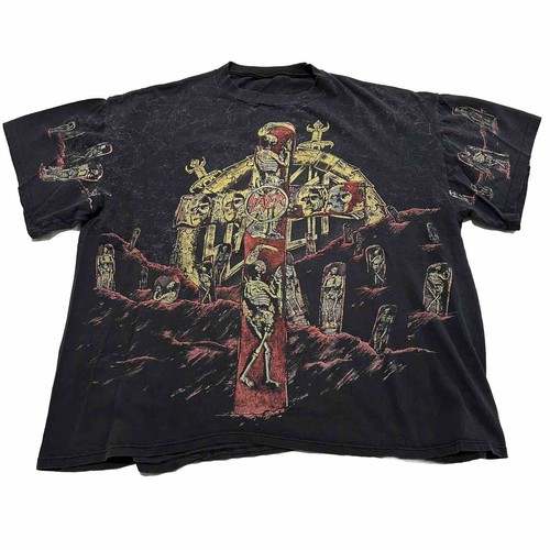 Vtg 1991 Slayer AOP Brockum Single Stitch T-Shirt Metal Band Vtg 1991 Slayer AOP Brockum Single Stitch T-Shirt Metal Band