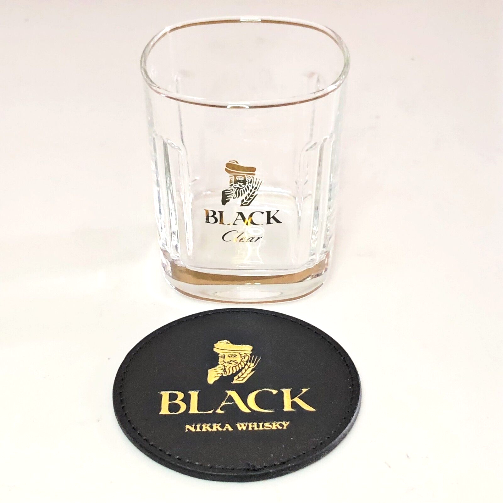 NIKKA WHISKY 壁掛けミラー Nikka Whisky Black Clear Mug Cup Square Shape With Coaster