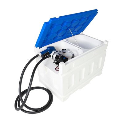 12V 10GPM DEF Transfer Pump Kit with 48 Gallon Caddy Tank, Nozzle & Hose