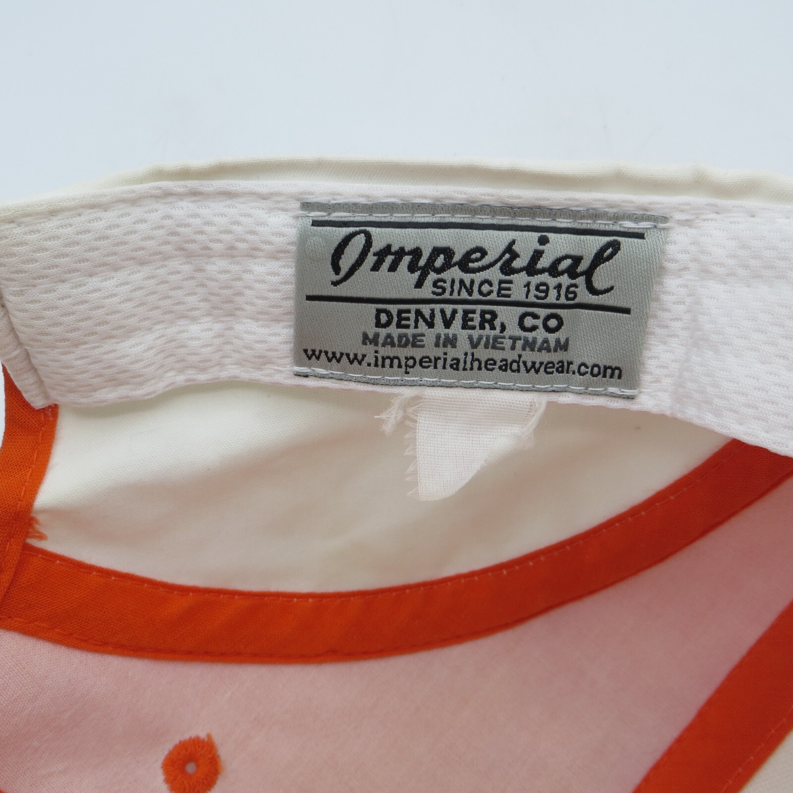 The First Tee Tri Valley Golf Hat Adult Strapback White Orange Baseball Cap