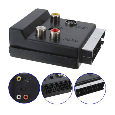 RGB Scart Male to 3x RCA Female + S-Video AV TV Audio Cable Converter Adapter