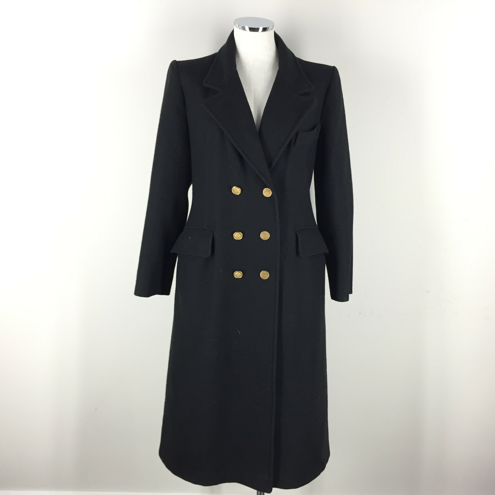 Vintage Boho Black melton Coat Womens S M overcoat Lady Day Vintage Boho Black melton Coat Womens S M overcoat Lady Day