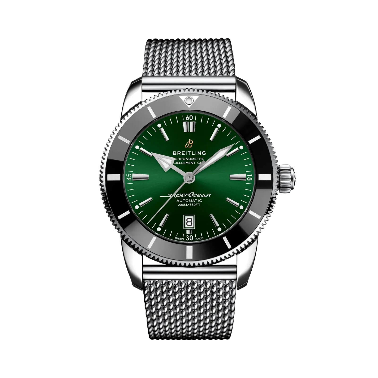 Pre-owned Breitling Superocean Heritage B20 Automatic 46 Green Dial Watch Ab2020121l1a1