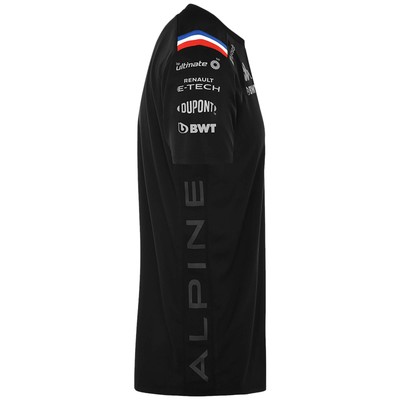 KAPPA KAPPA BWT ALPINE F1 TEAM 2022 T-SHIRT TEE TOP FORMULA 1 FANS - BLACK