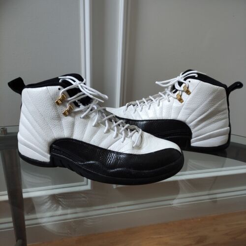 Air Jordan 12 CUSTOM Taxi 2013 Size 9.5 Retro Black Paint splatter OG 130690