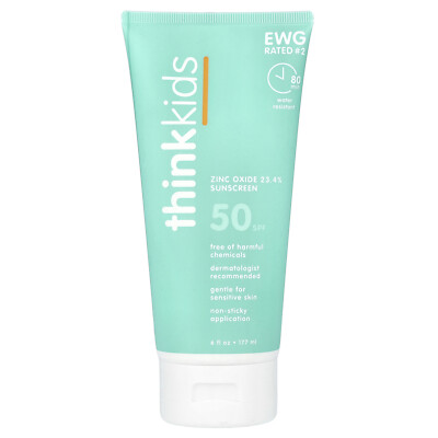 Think Thinksport Sunscreen SPF 50  For Kids 6 fl oz 177 ml BPA-Free, Not Tested