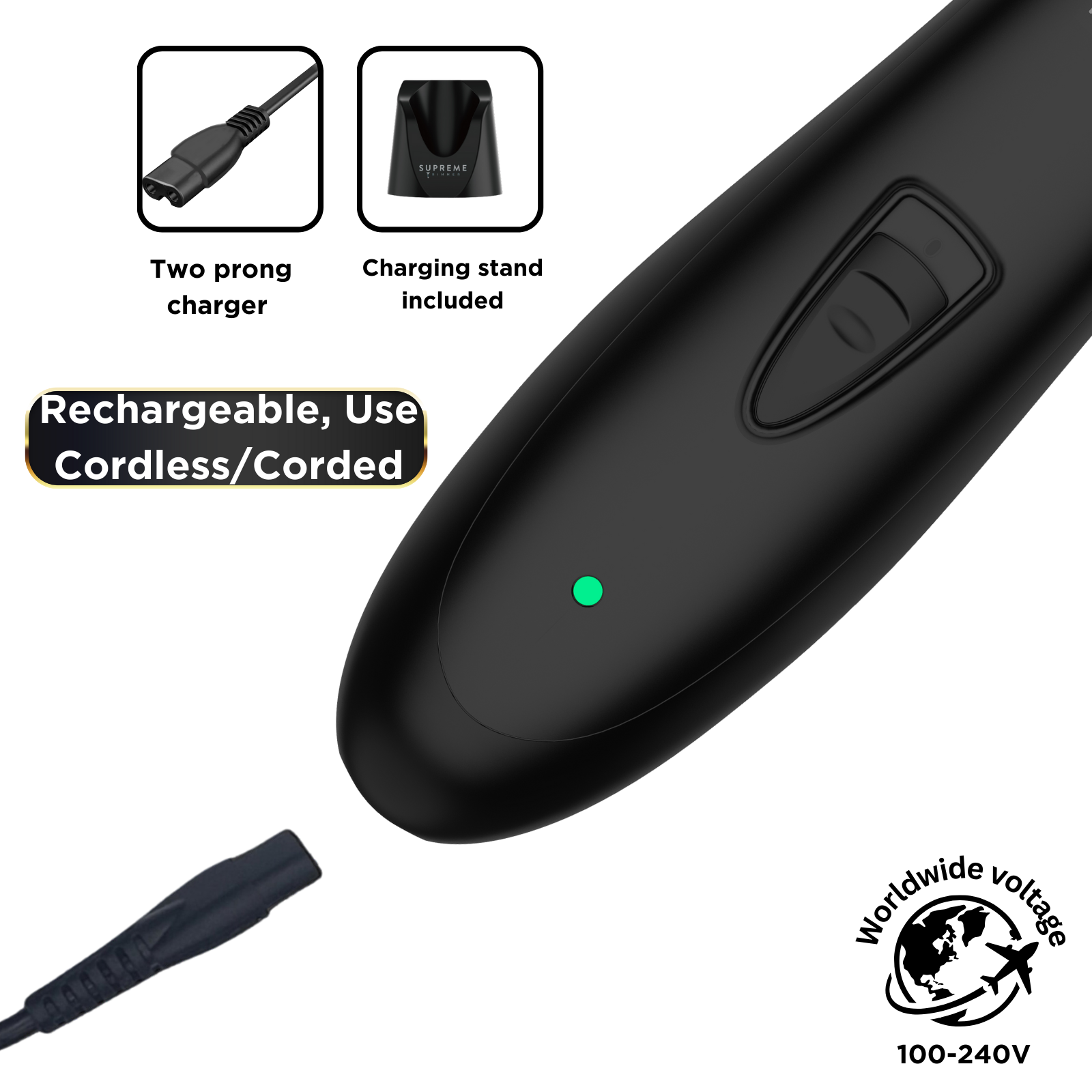 Supreme Trimmer T-Shaper for Children & Elderly w/ Sensitive Skin | ST5206 Black