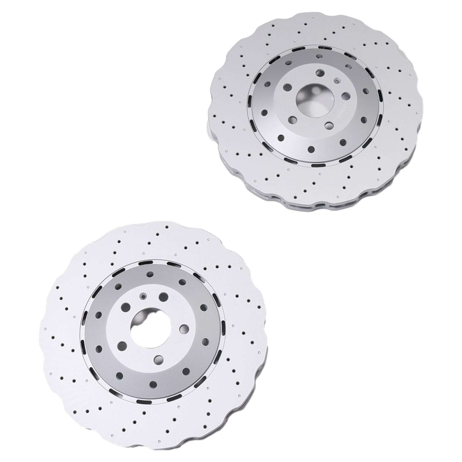 FOR Audi RS7 2013-18 front wavy drilled brake disc+auxiliary front brake pad