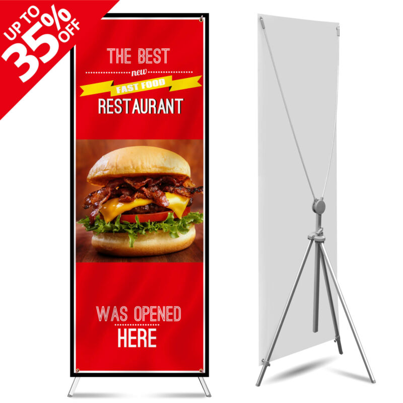 Anley 35"x78" Custom X-Stand Banners & Signs Customize Banner Trade Show Display