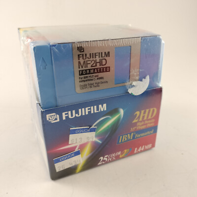 Fujifilm 25 Floppy Disks 3-1/2'' Color Disks 2HD Formatted IBM PS/2 & Compatibles