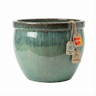 Teramico Pflanzgefäß Keramik Bavaria Tall Grün 29cm – Glänzend & Frostfest