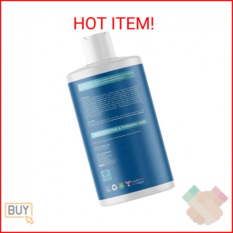 Volumizing Biotin Shampoo for Thinning Hair - Thin Hair Shampoo with Rosemary Ke