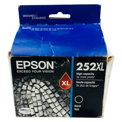 Epson 252XL Black Ink Cartridge Exp 2021 OEM Original