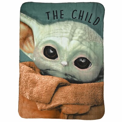 Disney Star Wars Baby Yoda Throw Blanket 45'' x 60'', Star Wars Fleece Throw