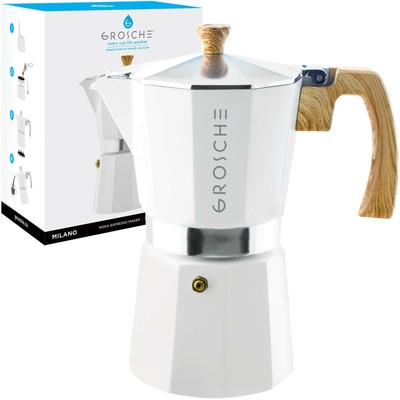 Moka Pot 9 Cup- 15.2 Oz, White - Cuban...