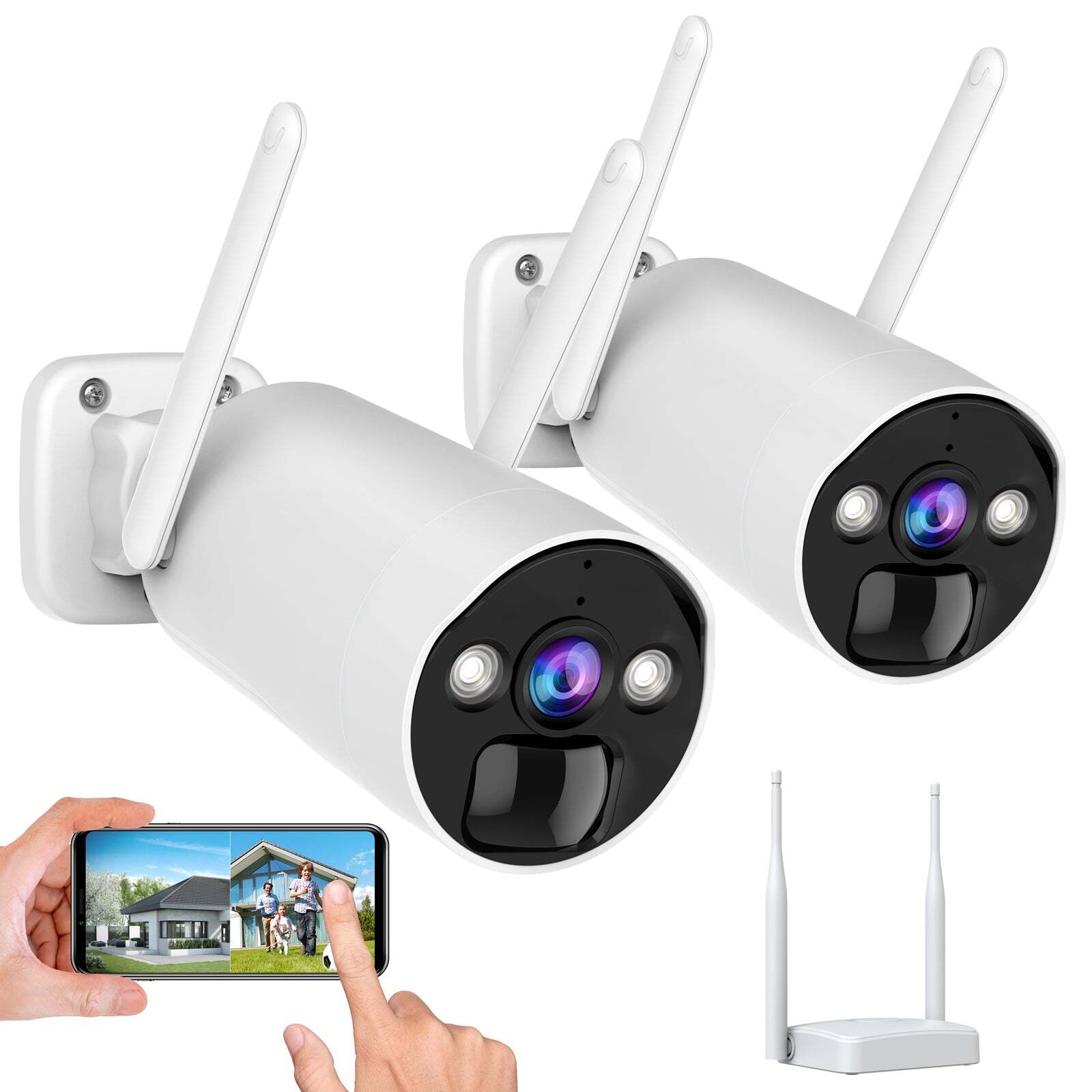 TOGUARD WiFi Wireless In/Outdoor Audio Security Camera System with Base Station