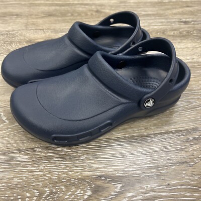 NEW Crocs Navy Blue At Work Bistro Comfort Slip Resistant Clogs 10075-410 M4 W6