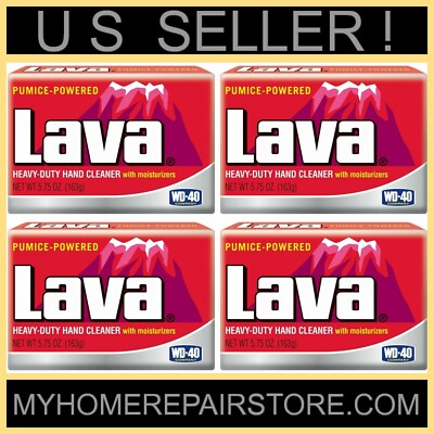FREE PRIORITY S&H !   4 / $ 22   LAVA   HEAVY-DUTY   HAND CLEANER   BAR SOAP