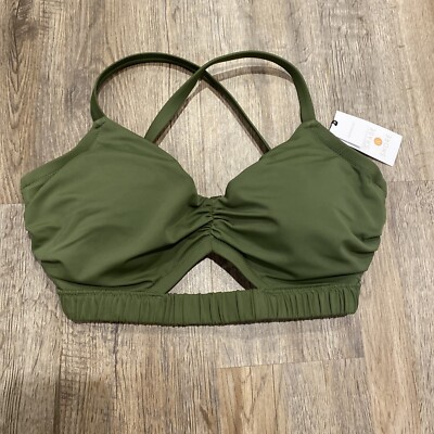 Shade & Shore Cut Out Bikini Top Olive Green