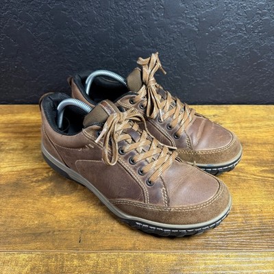 ECCO Receptor Technology Brown Leather Hiking Walking Shoes Mens 41 US 7-7.5