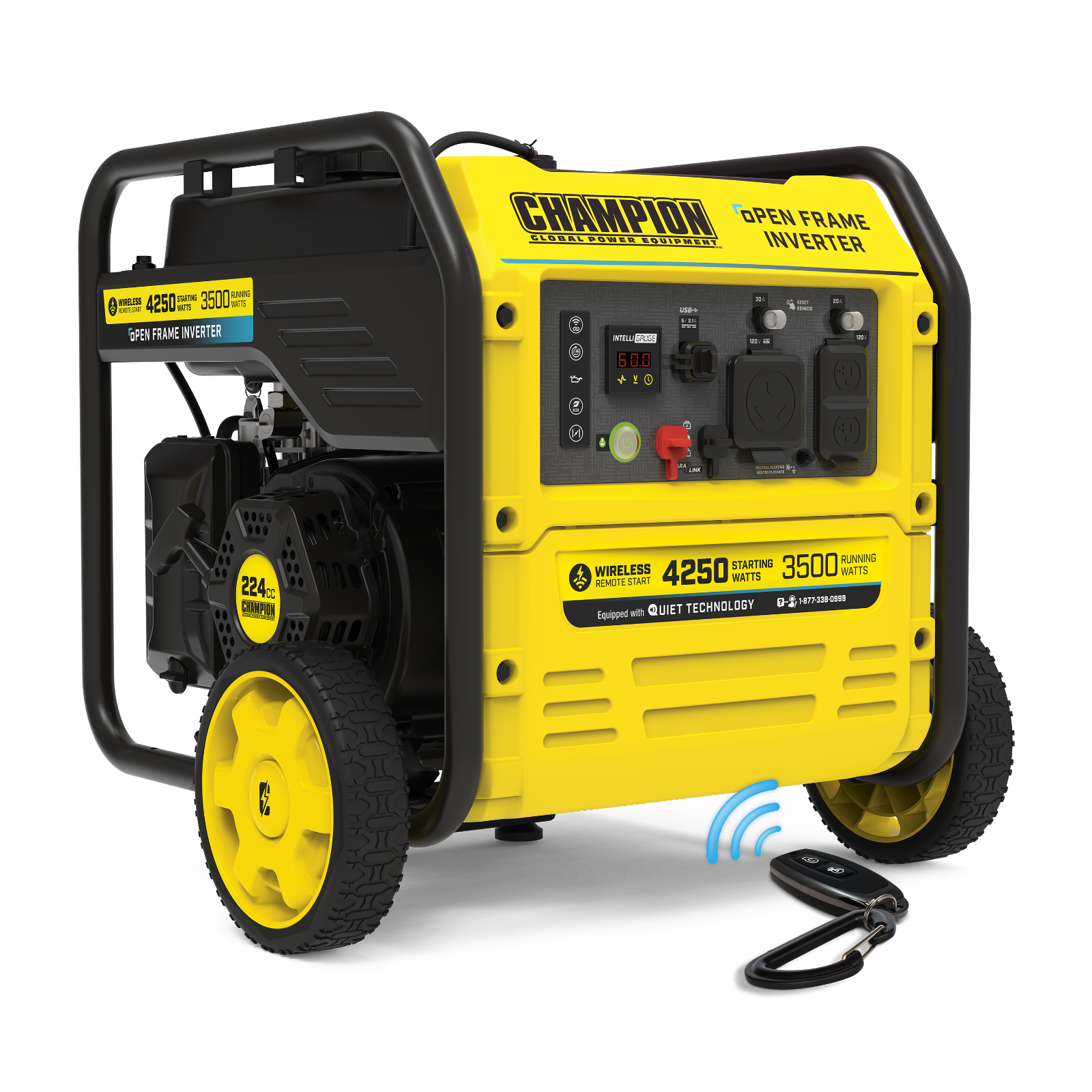 200913- 3500/4250w Champion Digital Hybrid Open Frame Inverter, remote start