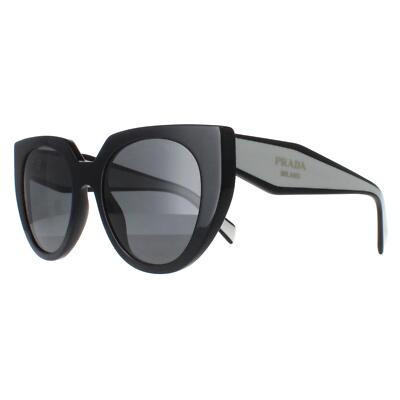 Pre-owned Prada Sunglasses Pr14ws 09q5s0 Black And Talc Dark Gray