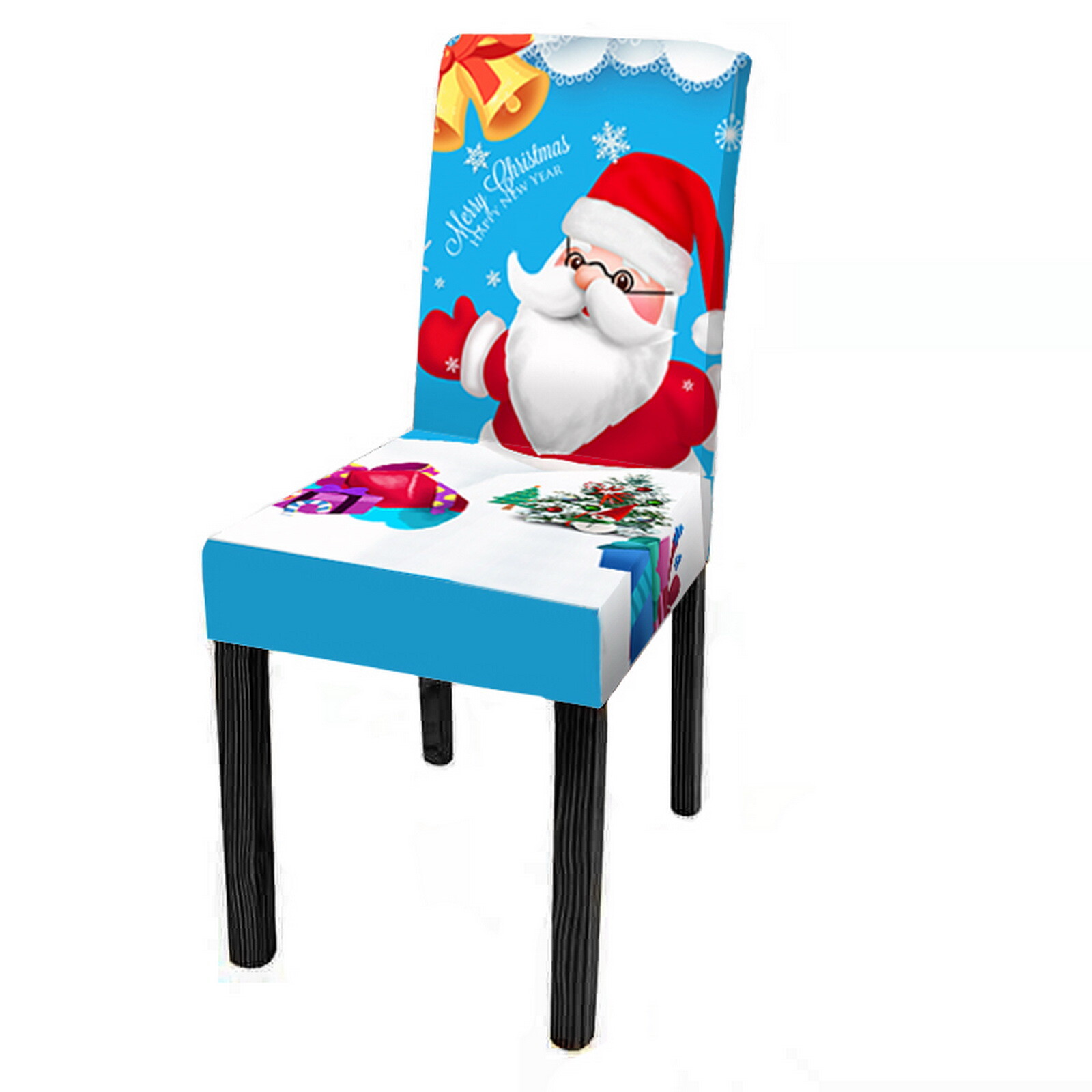 UK Christmas Dining Chair Covers Xmas Santa Stretch Seat Protector