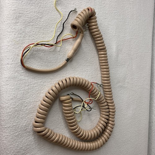 Vintage Western Electric Hard Wired Long Telephone Cord H4CJ 130 Beige