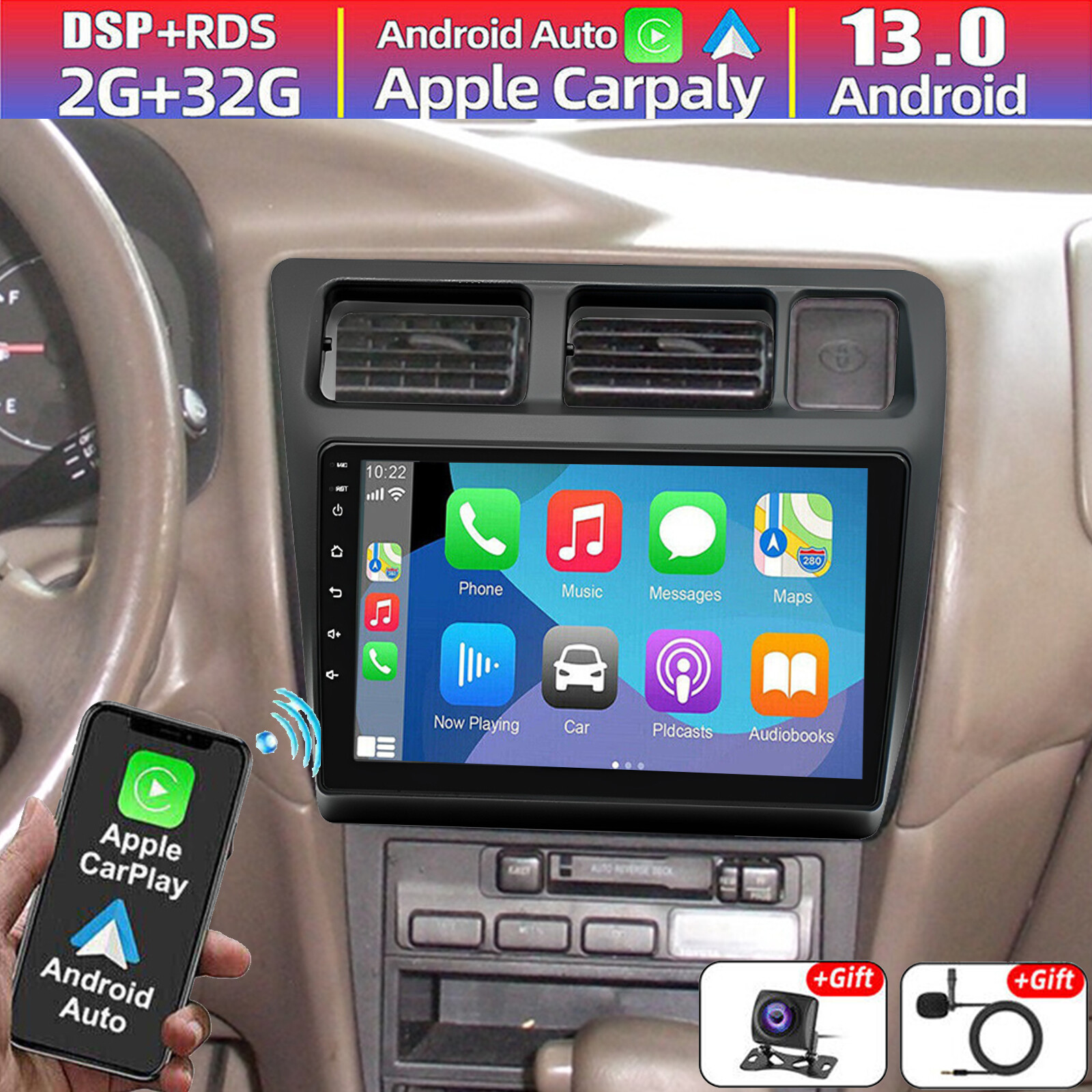 Apple - (17thatabris専用) 9'' Carplay For Toyota Corolla 1991-1997 Android 13 Car
