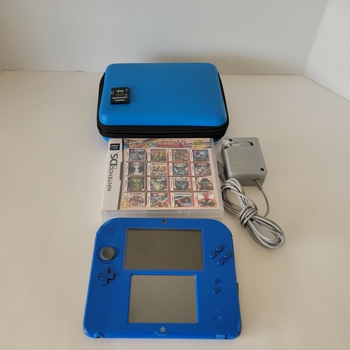 Nintendo 2DS Electric Blue Console for 3DS w/ Charger, Box