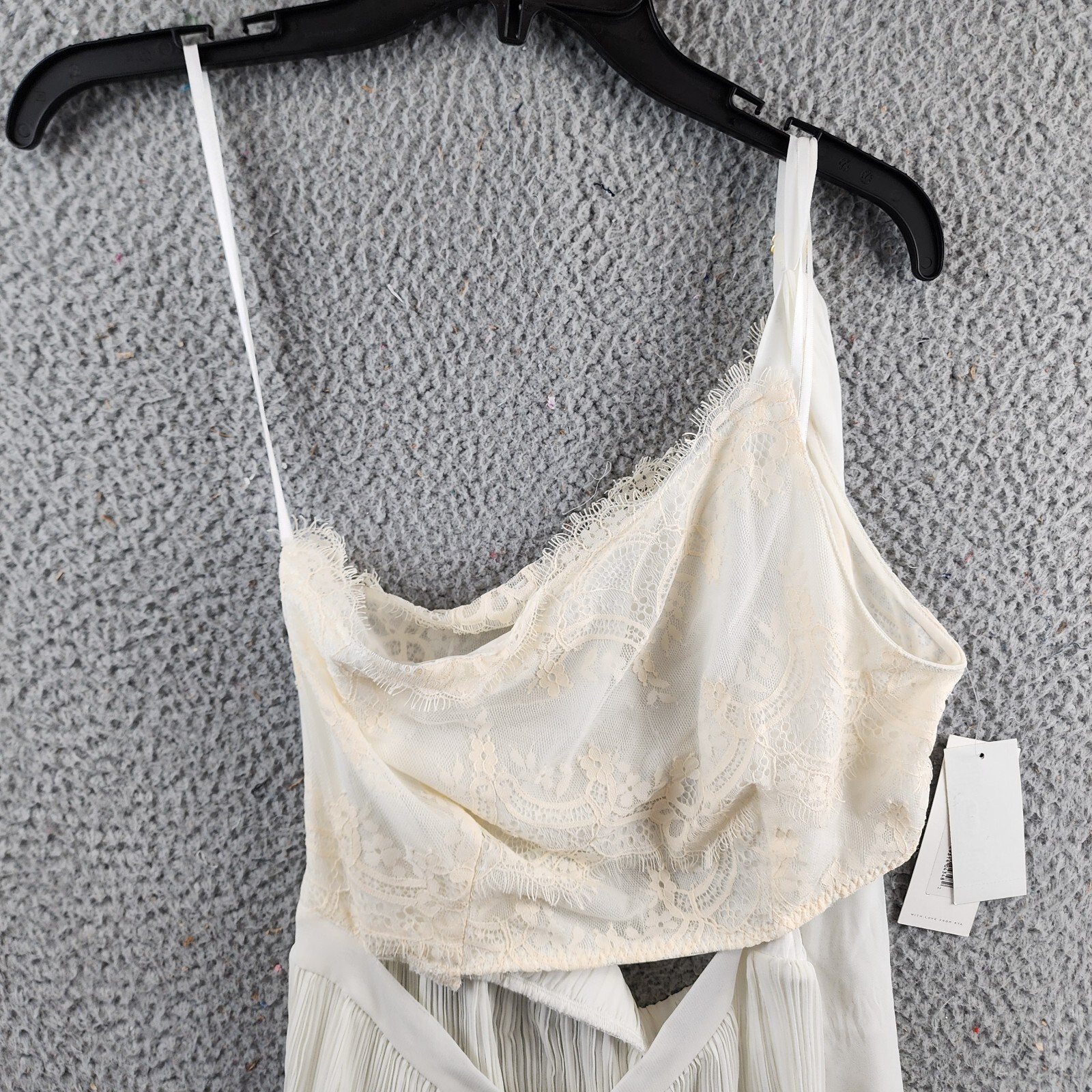 Rya Collection Anniversary Chemise Dress XS Ivory/Beige One Shoulder Pullover~ - Picture 3 of 12