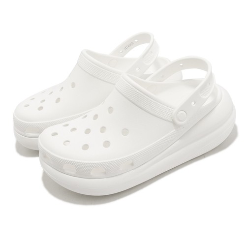 

Crocs Classic Crush Clog Белые мужские сандалии унисекс без шнурков на платформе 207521-100, Белый, Classic Crush Clog
