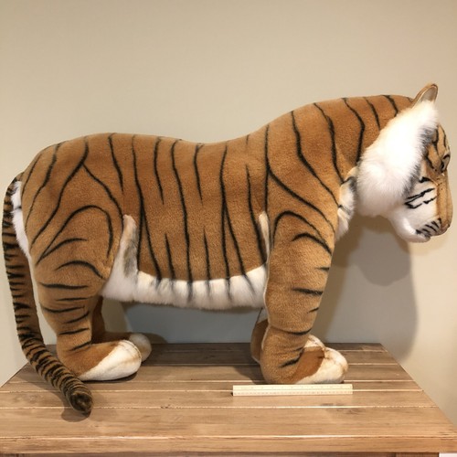 Vintage HANSA Tiger Extra Large Life Size Stuffed Animal Hand Crafted Plush Toy