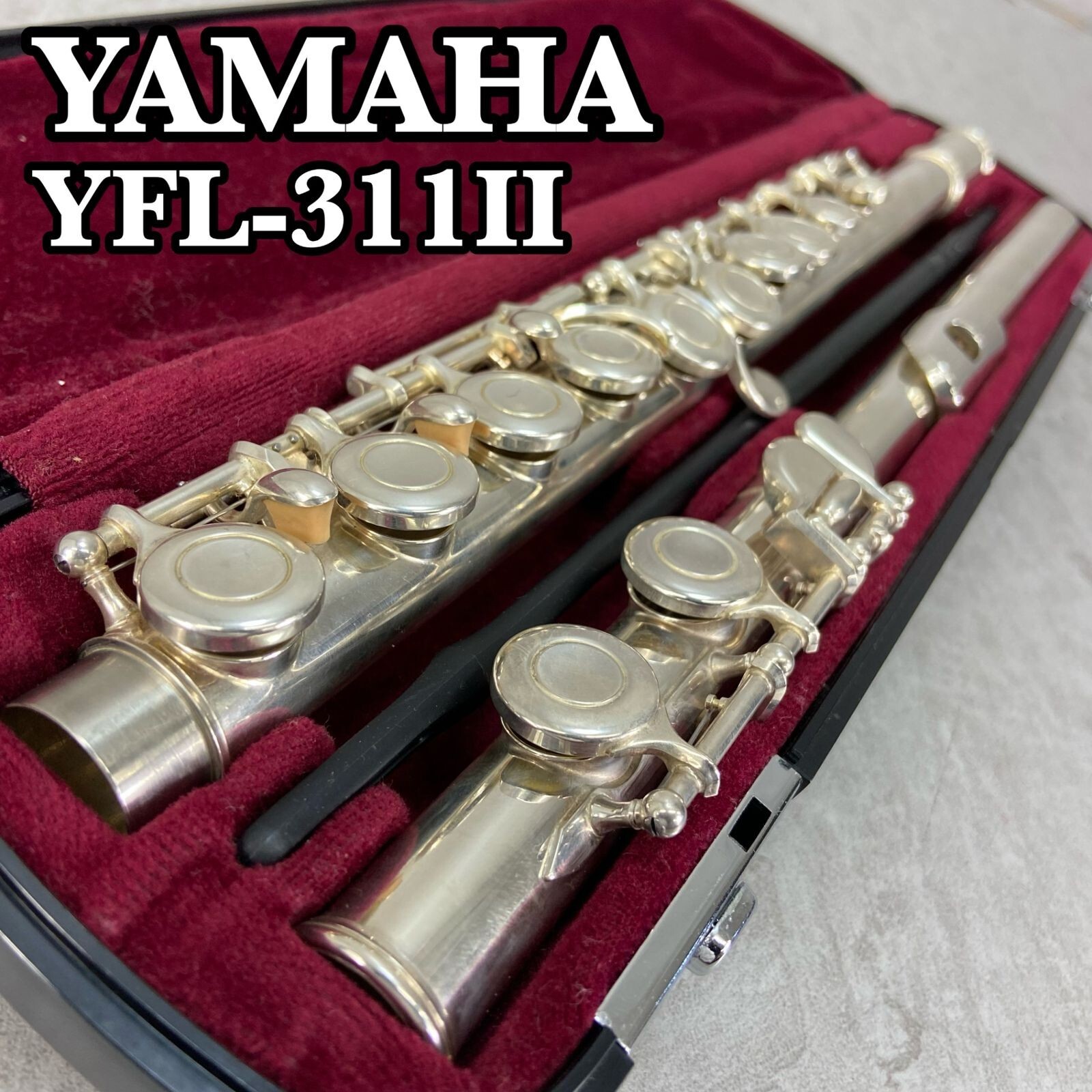 YAMAHA YFL-311Ⅱ Flute Silver With Case Used Shipping From YAMAHA YFL-311Ⅱ Flute Silver With Case Used Shipping From