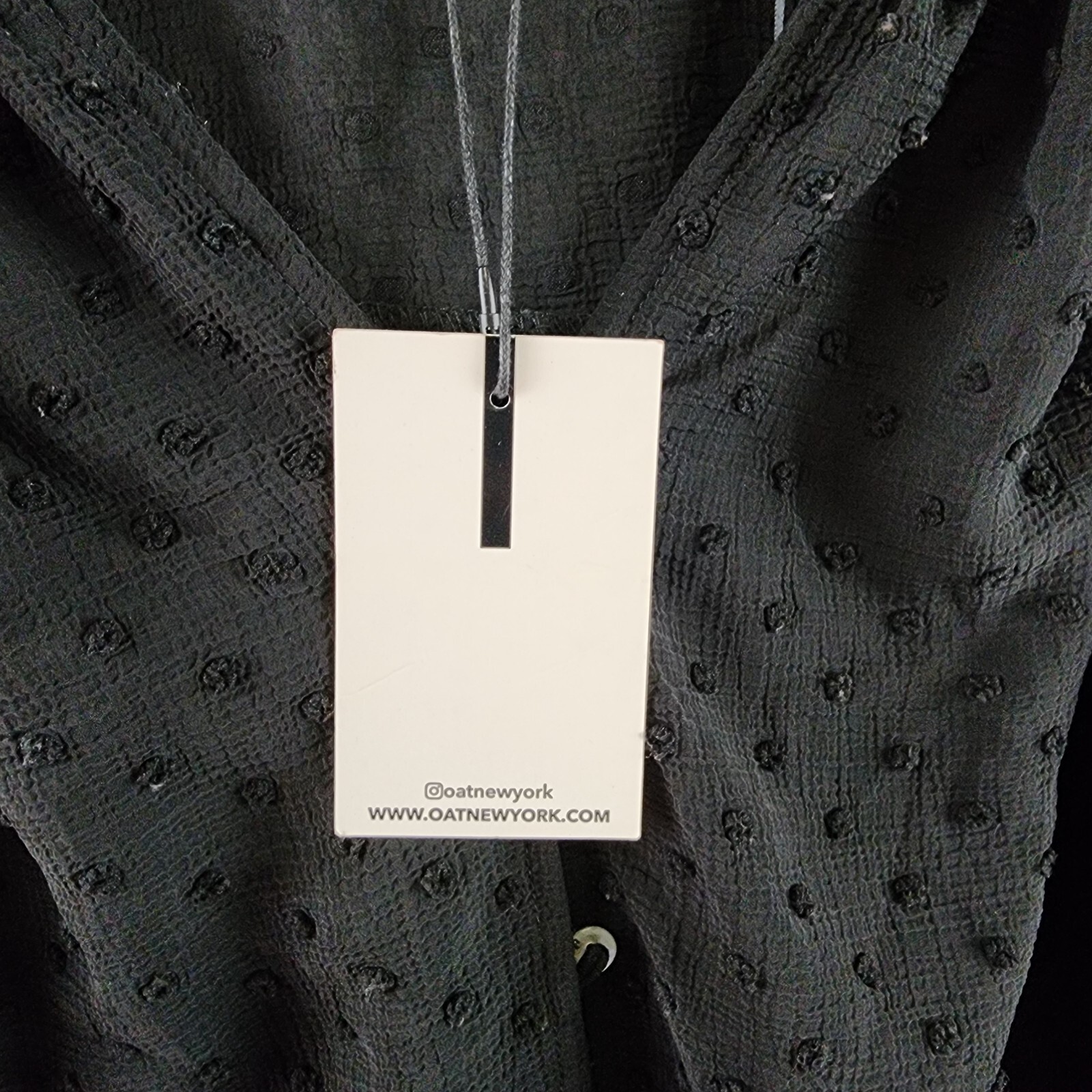 OAT New York Long Sleeve Blouse Women's XS Black V-Neckline Front Button Closure - Picture 6 of 14