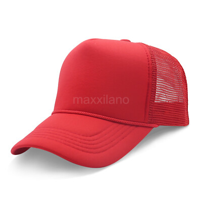 Men Trucker Hat Mesh Foam Cap Snapback Baseball Adjustable Plain Caps Solid Hats