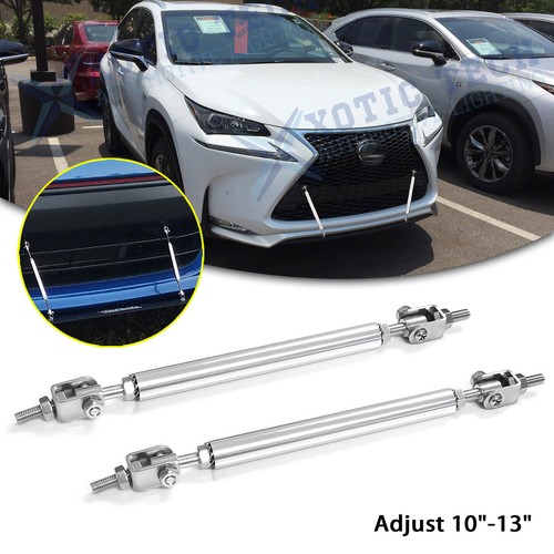 For Lexus IS Adjust 10"-13" Stabilizer Bumper Silver Strut Rod Support Bars Lip